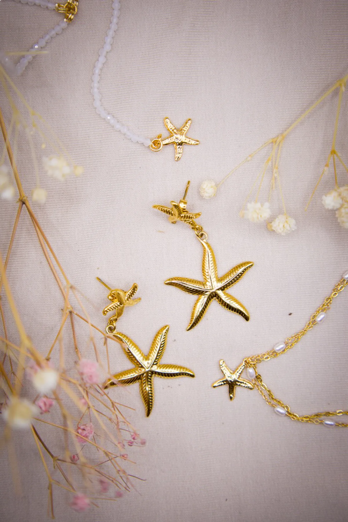 Boucles d'oreilles étoile de mer en or